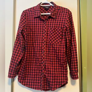 Streetwear Society Red and Black Plaid Button Down Shirt
